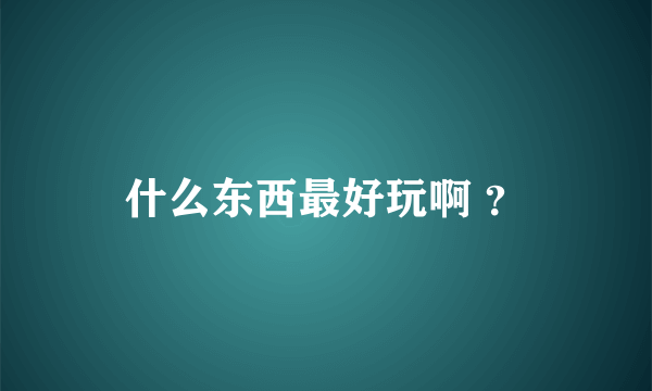 什么东西最好玩啊 ？