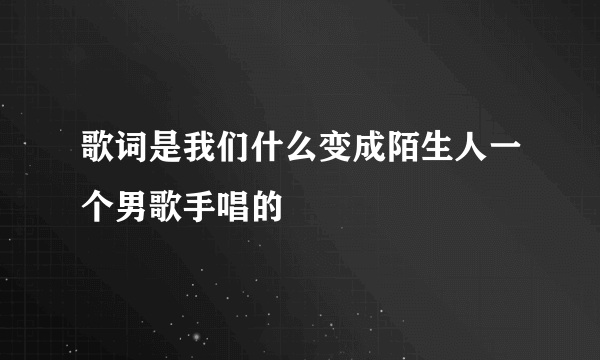 歌词是我们什么变成陌生人一个男歌手唱的