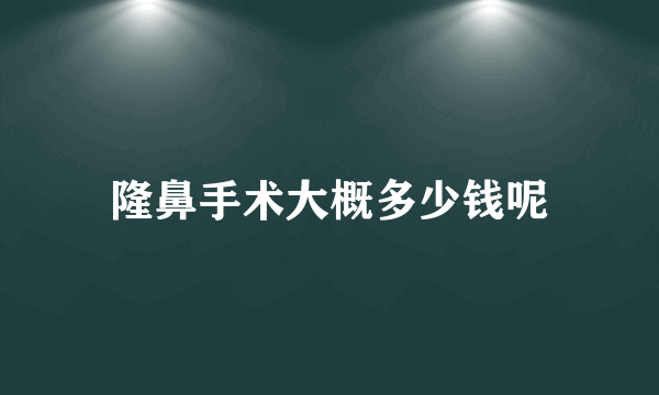 隆鼻手术大概多少钱呢