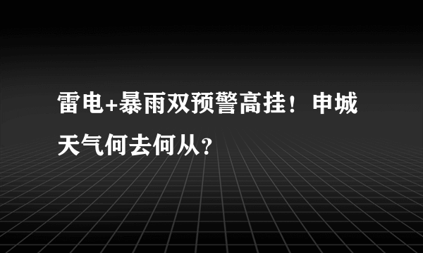 雷电+暴雨双预警高挂！申城天气何去何从？