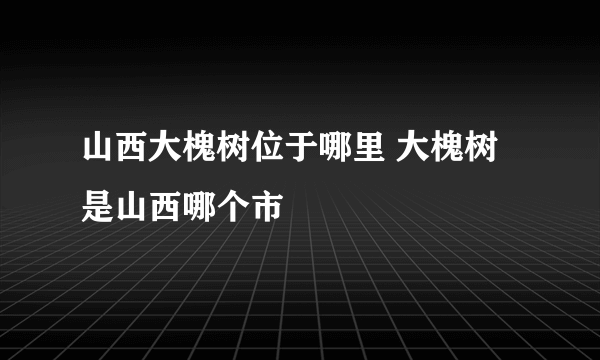 山西大槐树位于哪里 大槐树是山西哪个市