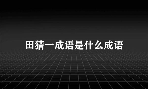 田猜一成语是什么成语