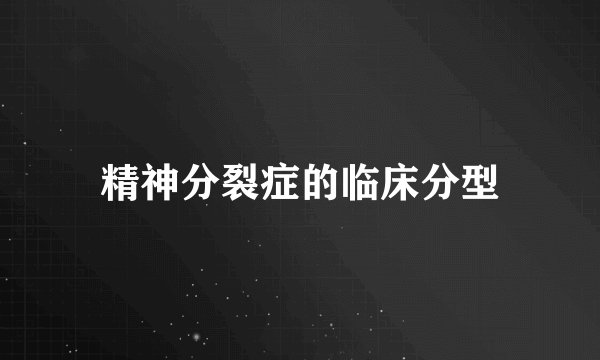 精神分裂症的临床分型