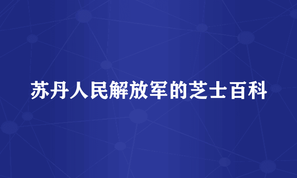 苏丹人民解放军的芝士百科