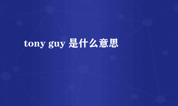 tony guy 是什么意思