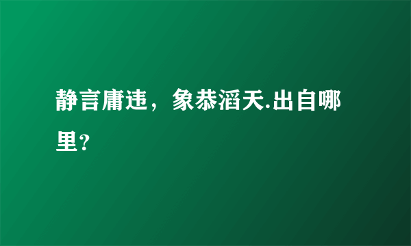 静言庸违，象恭滔天.出自哪里？