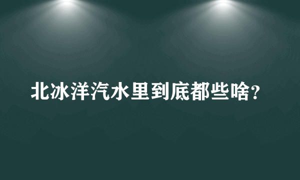 北冰洋汽水里到底都些啥？