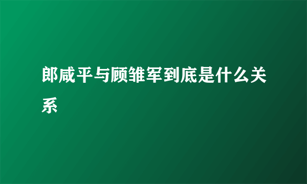 郎咸平与顾雏军到底是什么关系