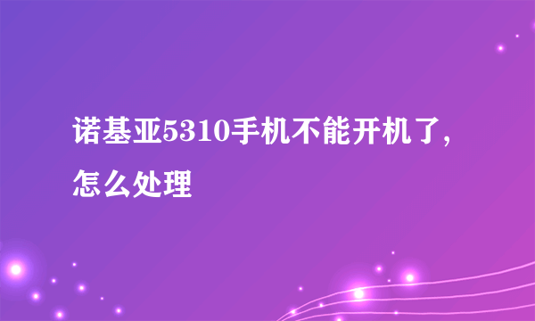 诺基亚5310手机不能开机了,怎么处理