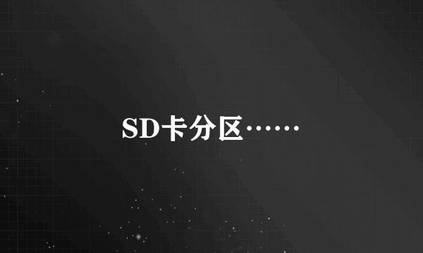 SD卡分区……