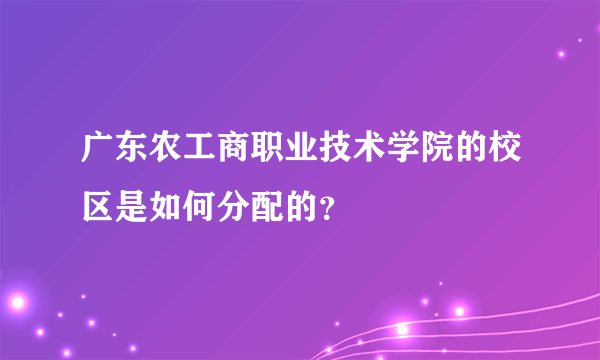 广东农工商职业技术学院的校区是如何分配的？