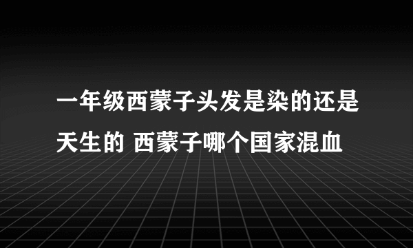 一年级西蒙子头发是染的还是天生的 西蒙子哪个国家混血