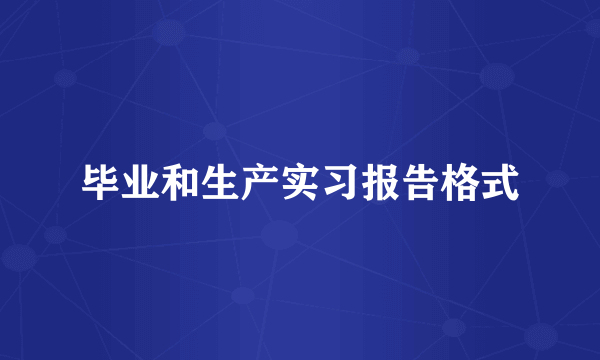 毕业和生产实习报告格式