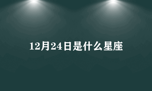 12月24日是什么星座