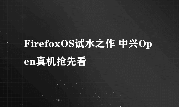 FirefoxOS试水之作 中兴Open真机抢先看