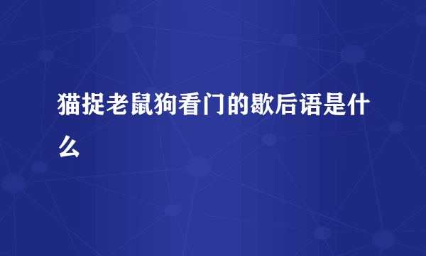 猫捉老鼠狗看门的歇后语是什么