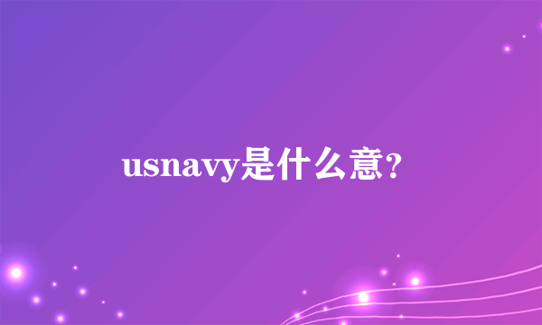 usnavy是什么意？