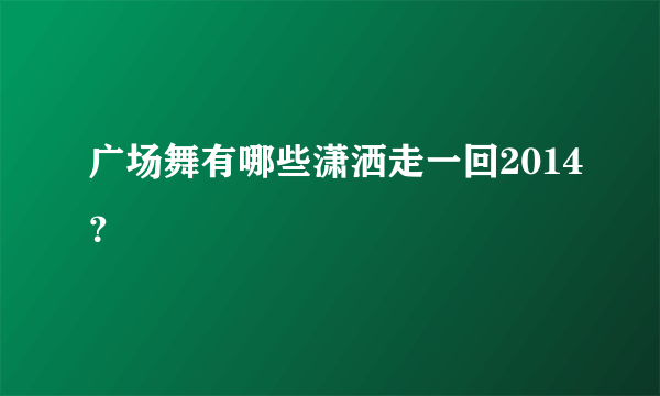 广场舞有哪些潇洒走一回2014？