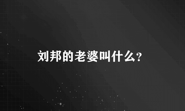 刘邦的老婆叫什么？