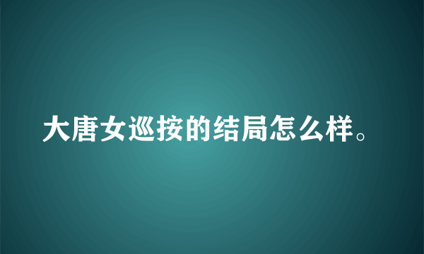 大唐女巡按的结局怎么样。