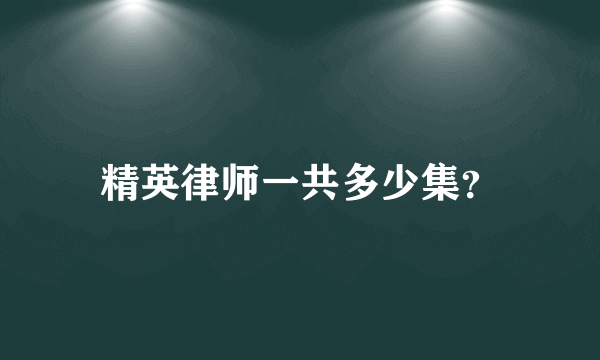 精英律师一共多少集？