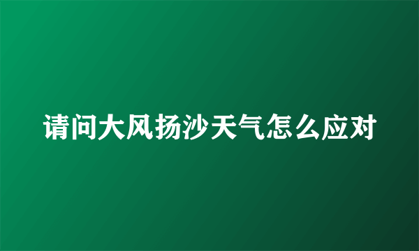 请问大风扬沙天气怎么应对