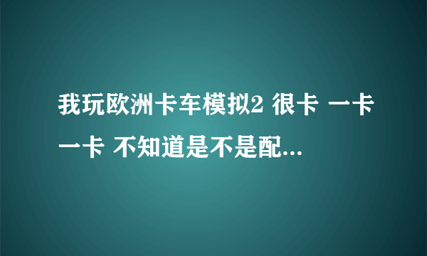 我玩欧洲卡车模拟2 很卡 一卡一卡 不知道是不是配置问题 请大家看看