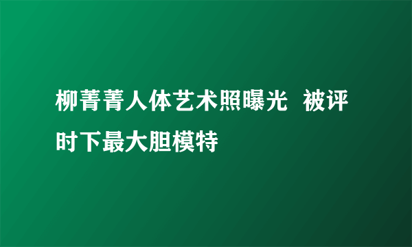 柳菁菁人体艺术照曝光  被评时下最大胆模特