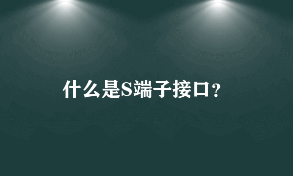 什么是S端子接口？