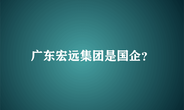 广东宏远集团是国企？