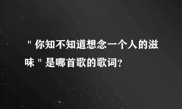 ＂你知不知道想念一个人的滋味＂是哪首歌的歌词？