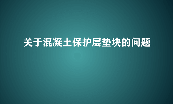 关于混凝土保护层垫块的问题