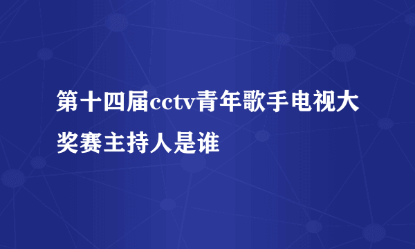 第十四届cctv青年歌手电视大奖赛主持人是谁