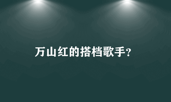 万山红的搭档歌手？