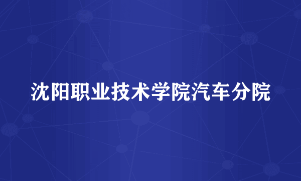 沈阳职业技术学院汽车分院