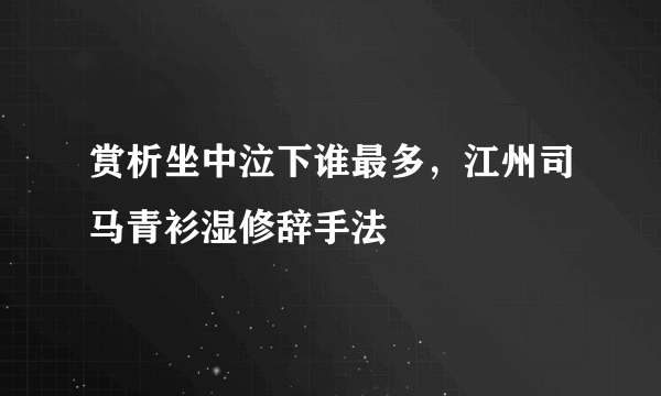 赏析坐中泣下谁最多，江州司马青衫湿修辞手法