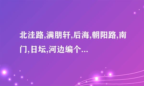 北洼路,满朋轩,后海,朝阳路,南门,日坛,河边编个空间说说