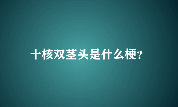 十核双茎头是什么梗？