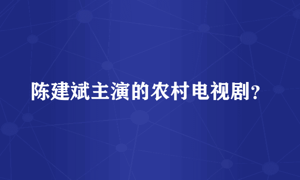 陈建斌主演的农村电视剧？