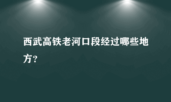 西武高铁老河口段经过哪些地方？