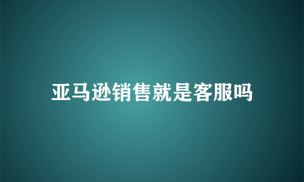 亚马逊销售就是客服吗