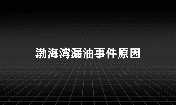 渤海湾漏油事件原因