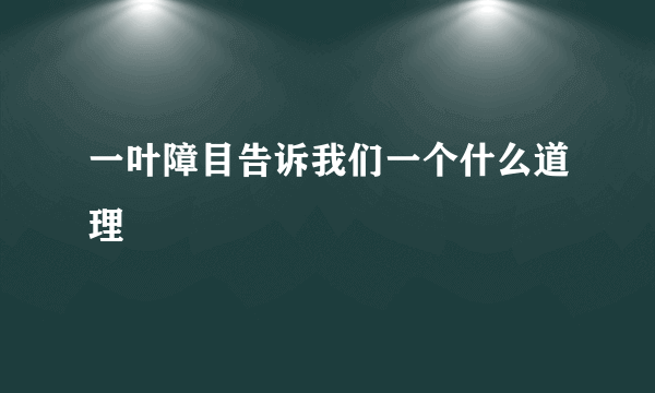 一叶障目告诉我们一个什么道理