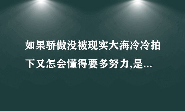 如果骄傲没被现实大海冷冷拍下又怎会懂得要多努力,是什么歌名字？