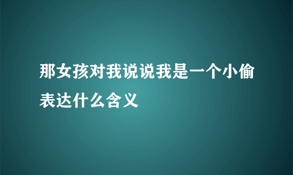 那女孩对我说说我是一个小偷表达什么含义