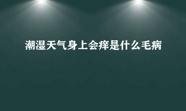 潮湿天气身上会痒是什么毛病