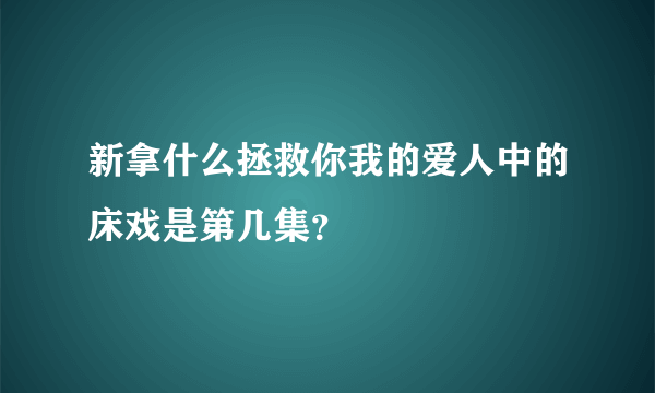 新拿什么拯救你我的爱人中的床戏是第几集？