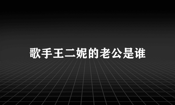 歌手王二妮的老公是谁