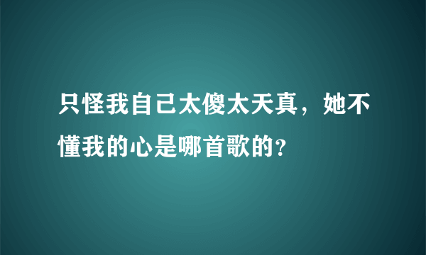 只怪我自己太傻太天真，她不懂我的心是哪首歌的？