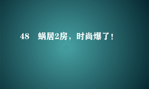 48㎡蜗居2房，时尚爆了！